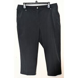 Chicos Weekends Pants Size 3 XL Capri Solid Black Stretch